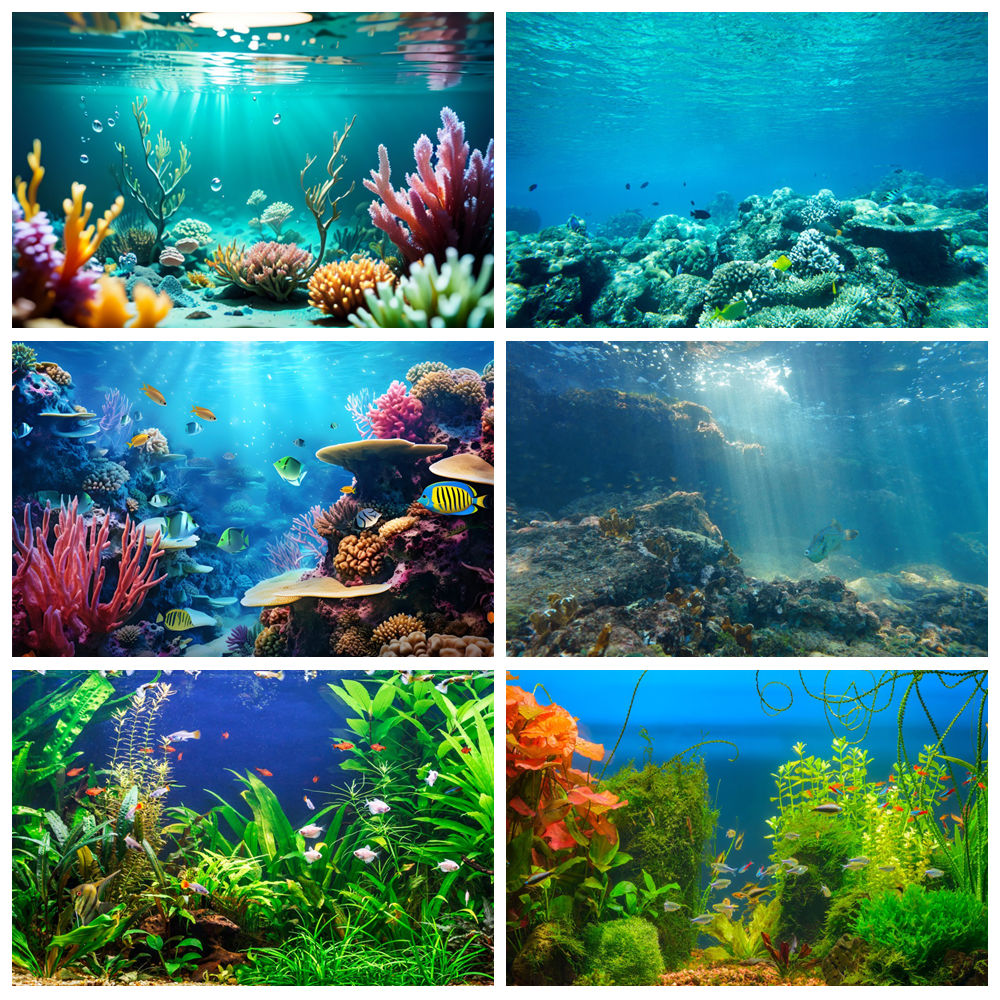 Aquarium Marine World - Mundo subaquático fundo do mar fotografia