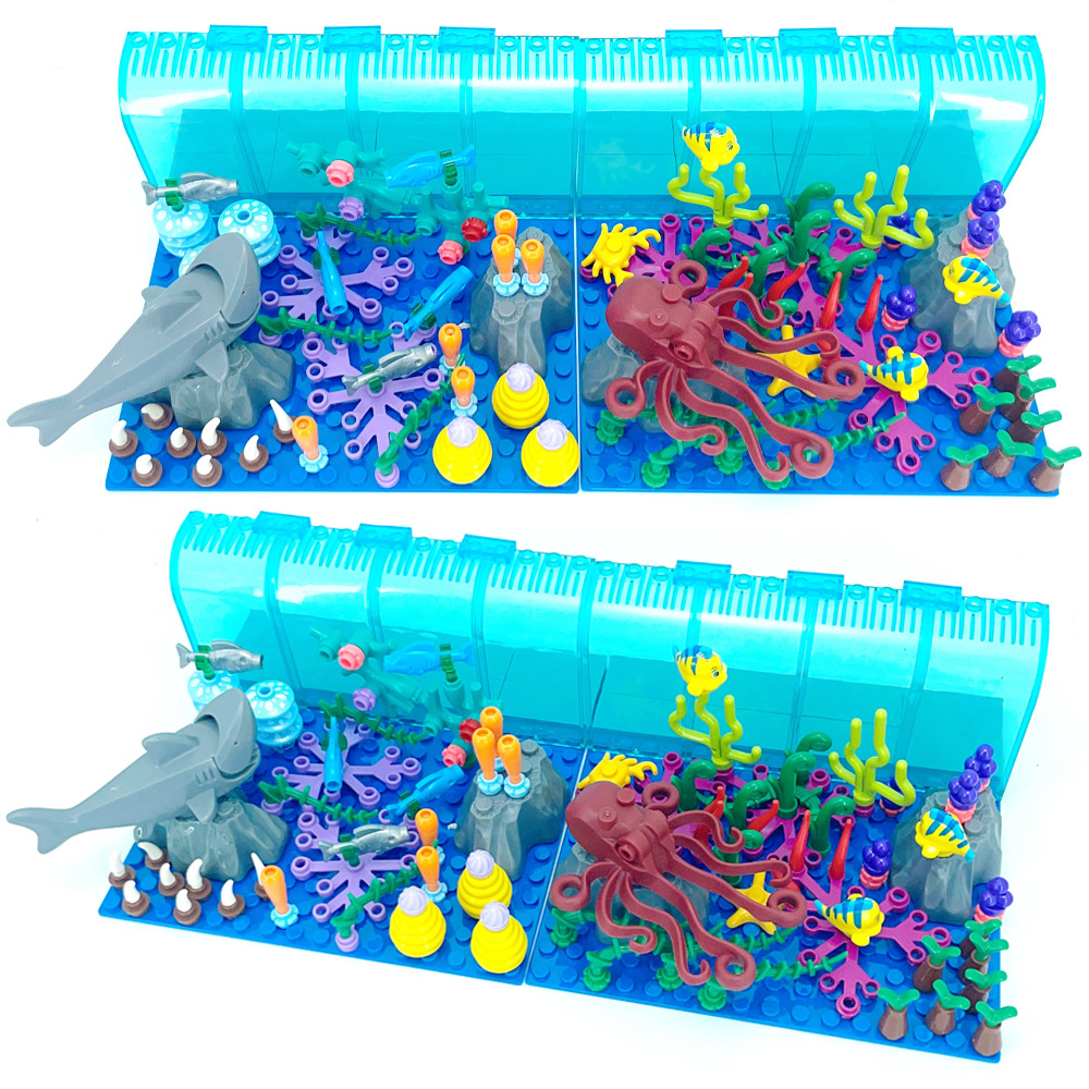 Aquarium Marine World - Compatível com LEGO Aquarium Cena Blocos